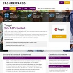 Homeware & Apparel 6.0%, Others 0.75% Cashback on Target @ Cashrewards