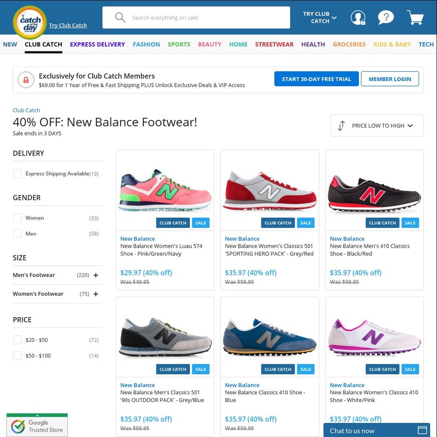 40% off: New Balance Footwear (Prices from $29.97 to $59.97) @ COTD ...