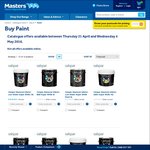 Valspar Diamond Range Paint - Half Price ($34/2 ltrs, $41/4ltrs, $97/10ltrs) @ Masters