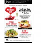 Jo-Jo's 2 for 1 deal & Mothers day special