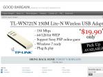 TP-Link TL-WN721N Wireless USB Adapter $19.90 + $6 Shipping