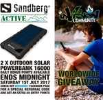 Win 1 of 2 Outdoor Solar PowerBank 16000 from Invision Community and Sandberg