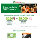 St. George Bank Giants Amplify Credit Card - $250 Cash Back and 25000 Velocity Points ($79 Annual Fee)