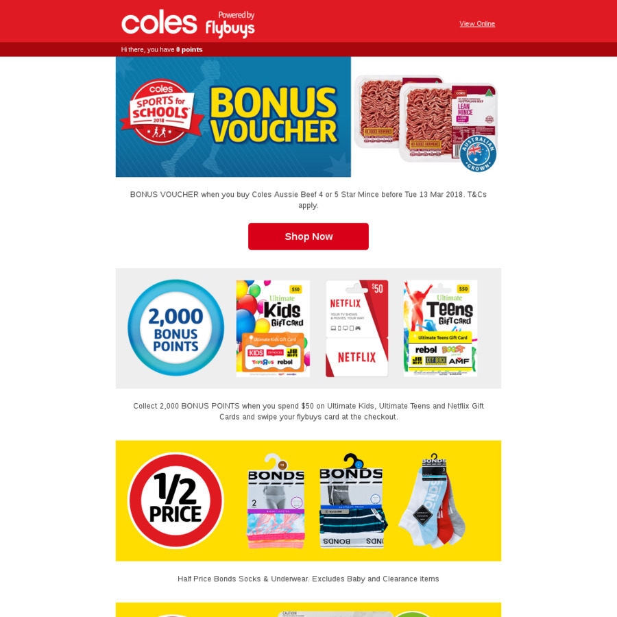 10,000 Flybuys Points if Spend $50 or More Each Week for  