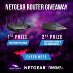 Win a Netgear Nighthawk Pro Wireless Router Worth $419 or Nighthawk Gaming & Streaming Switch Worth $139 from Mwave