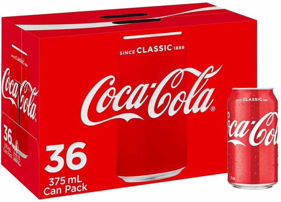 Coca-Cola Classic, No Sugar or Diet Coke Cans, 36x 375ml $21.60 ...