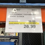 Oral B Replacement Toothbrush Head 10 Pack $26.99 @ Costco (Membership Required)