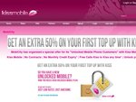 Kiss Mobile and MobiCity Promotion Extra 50% Kiss Mobile Call Credit