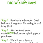 $10 Big W eGift Card with $1 Spend @ Groupon