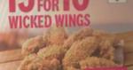 [QLD, VIC, WA, TAS] 15 Wicked Wings for $10 @ KFC via App