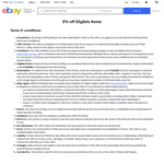 5% off Eligible Items (Max Discount $1000) @ eBay Australia