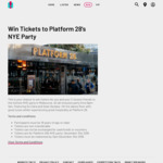 Win 3 Tickets to Platform 28's NYE Party in Melbourne from Hit.com.au (No Flights, No Accommodation)