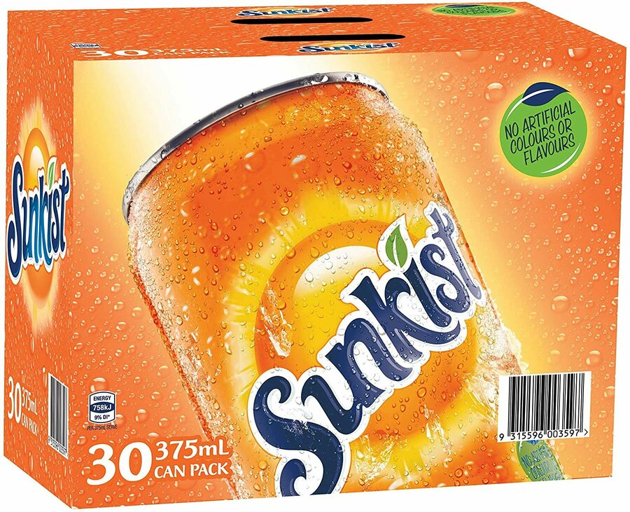 Sunkist Orange / Schweppes Lemonade Soft Drink 30x 375ml $13.13 (RRP ...