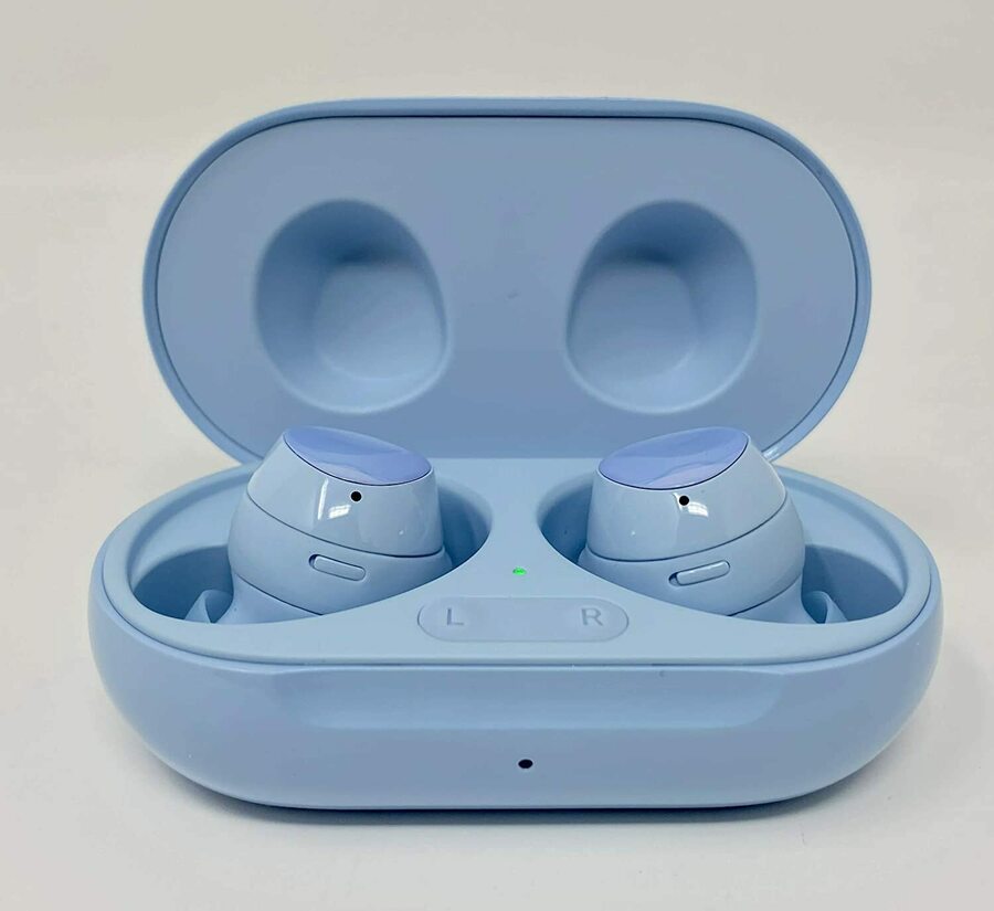 blue samsung galaxy buds plus