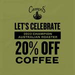 20% off Coffee & 30% off Capsules + Delivery ($0 with $50 Spend) @ Campos Coffee