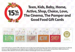 PSA: Coles will be offering 15% off gift cards that can be used at JB  Hi-Fi, The Good Guys and dozens of other retailers from 22-28 Nov. :  r/AussieFrugal