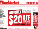 WineMarket - $20 OFF* Store Wide — 48 Hours ONLY