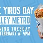 [QLD] Free Yiros: 4-8pm on Tuesday 28 February 2023 @ The Yiros Shop Fortitude Valley