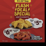 Chicken Wingettes & Drumettes: 6 Pieces $5.95 (VIC, NSW, QLD, ACT), 4 Pieces $5.95 (WA), 4 Pieces $6.85 (NT) @ Nene Chicken
