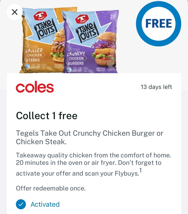 Free Tegel Take Out Crunchy Chicken Burger 550g Or Chicken Steak free-tegel-take-out-crunchy-chicken-burger-550g-or-chicken-steak