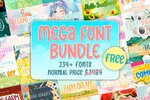 Mega Font Bundle (230+ Fonts) - Free (Valued US$3484) @ Creative Fabrica