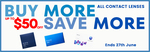 Contact Lenses: $10 off $100 Spend, $25 off $150 Spend, $50 off $250 Spend @ QUICKLENS