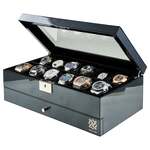 HAWK & GABLE Luxury 12 Slot Watch Box Organizer with Valet Drawer Watch Box Black $81.56 (RRP $250) Delivered @ Zasel