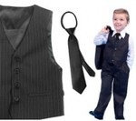 Boy's 3-PCS Polyester Suit Incl. Self-Striped Shirt & Adjustable Tie ($69 + Free Shipping)