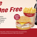 Red Rooster - Buy 1 Get 1 FREE Regular Chicken Cheese & Bacon Burger Combo