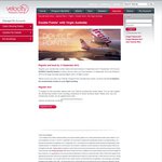 Double Velocity Points with Virgin Australia, All Fare Classes, Book between 6 - 13th Sep