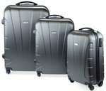 Kogan 3-Piece Hardside Spinner Luggage Set (Charcoal) $99 Delivered