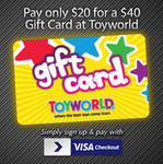 Cudo - $40 Toyworld Gift Card for $20 - Pay with Visa Checkout Required - 500 Available