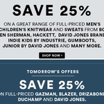 David Jones - Save 25% on a Great Range of Full-Priced Mens, Womens and Children's Knitwear