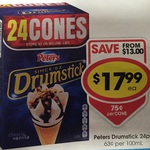 Drumstick 24 Cones for $17.99 from 1st July @ IGA