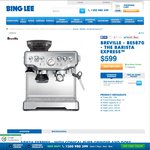 Breville BES870 Coffee Machine $539.10 @ Bing Lee
