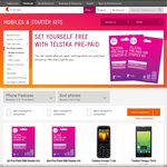 10% off All New Pre-Paid Mobiles @ Telstra + $10 Cashback from CashRewards