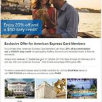 20% off Accommodation and a USD $50 Daily Credit for American Express Card Members
