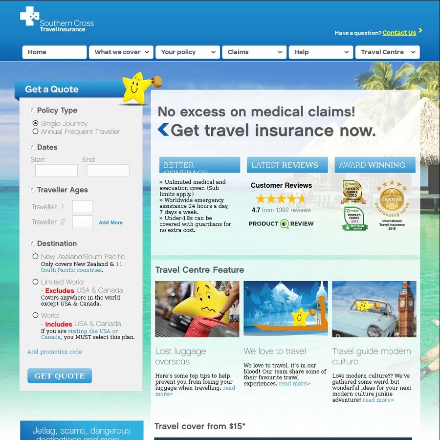 Southern Cross Travel Insurance 10 off OzBargain