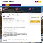 Woolworths Wish e-Gift Cards - 5.25% off at Cashrewards