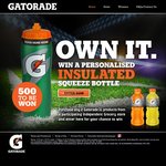 Win 1 of 500x Personalised Squeeze Bottles - Buy 2x Gatorade from IGA/Supa IGA etc