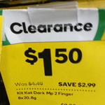 Kit Kat Dark Chocolate 2 Finger 8 Pack (Made in England) $1.50 @ Woolworths (Margate, QLD)