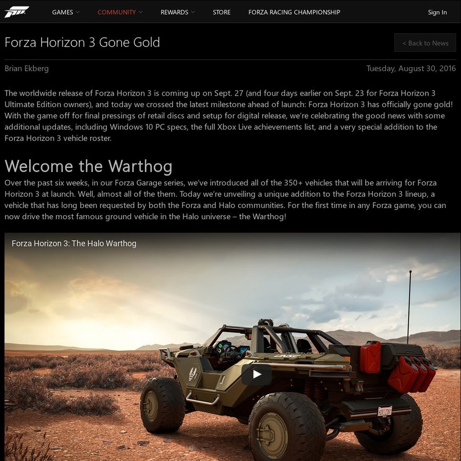 The Halo Warthog will feature in Forza Horizon 3 as a free download - Team  VVV