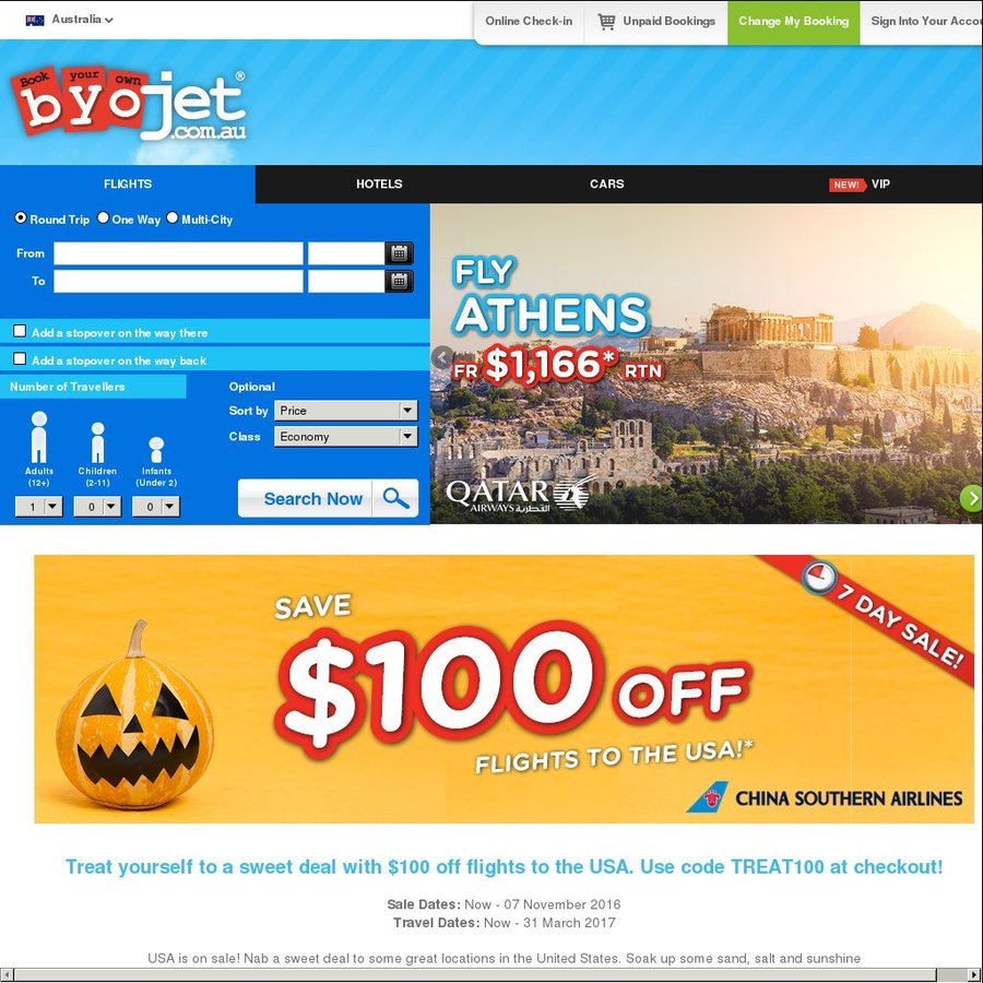 100 off China Southern Airlines Flights to the USA with Promo Code BYOjet OzBargain