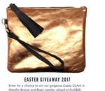Win a Casey Clutch in Metallic Bronze and Black Leather Valued at $85 @Belle Couleur