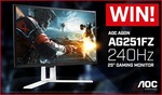 Win an AOC AGON 25" 240Hz Premium Gaming Monitor Worth $599 from PC Case Gear
