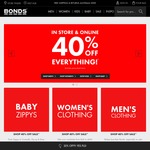 Bonds 40% off Instore and Online (Free Shipping and Returns)