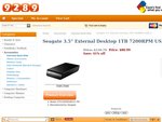 Seagate 3.5" External Desktop 1TB 7200RPM USB2.0 $80.99 plus shipping