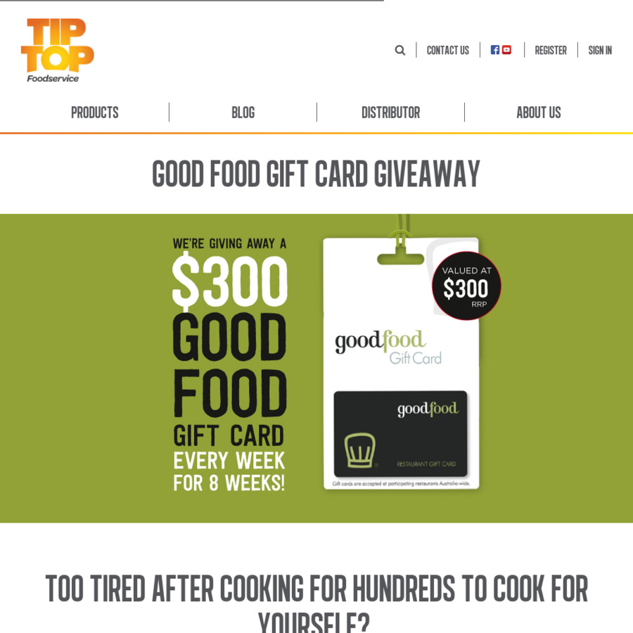 Win 1 of 8 $300 Good Food Gift Cards [Open to Food ...