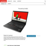 ThinkPad E480 (14" FHD IPS, i5-8250U, 8GB, 256GB SSD) $874.03 Free Shipping @ Lenovo