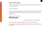 Telstra $150 Recharge with Free $2 Pre-Paid SIM - $135 ($22.50/Month) @ Coles (in-Store Only)
